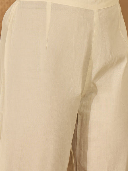 Pure Cotton Embroidered Shoulder Strap Kurta With Pant & Dupatta Kurta Set