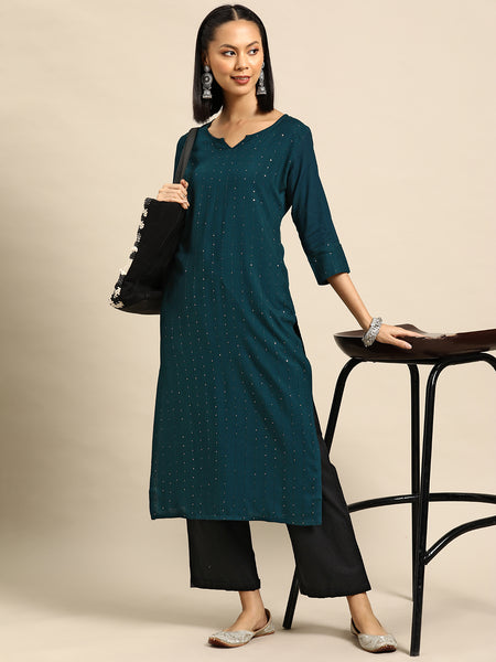 Embroidered Sequinned Kurta