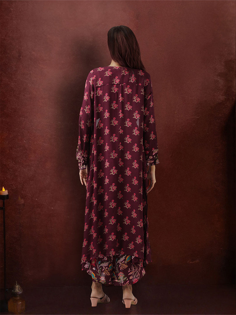 Floral Printed Shoulder Straps Top With Palazzo & Shrug