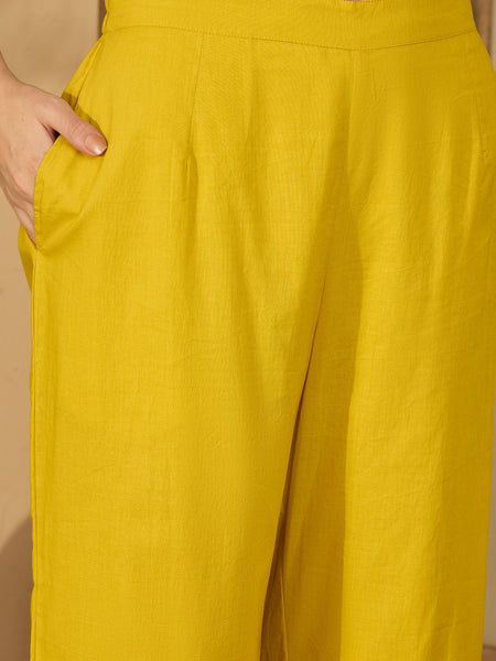 Pure Cotton Floral Embroidered Tunic With Trousers Co-Ords Set