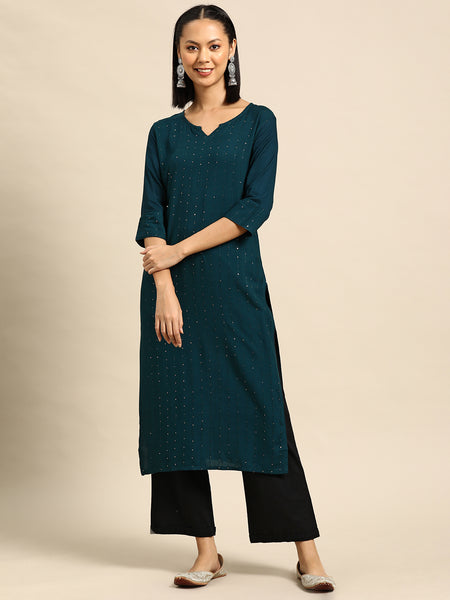 Embroidered Sequinned Kurta