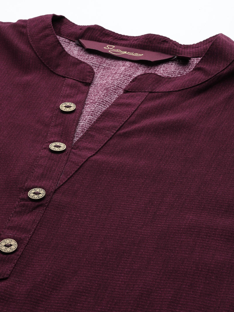 Printed Mandarin Collar Kurti