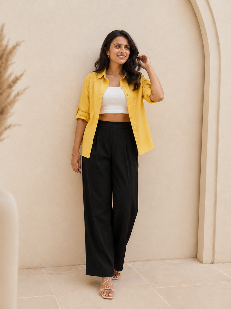 High-Rise Relaxed Fit Trousers