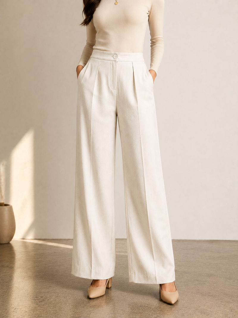 Relaxed Fit Wide-Leg Trousers