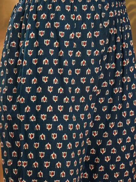 Pure Cotton Women Floral Print Flared Kurta Set