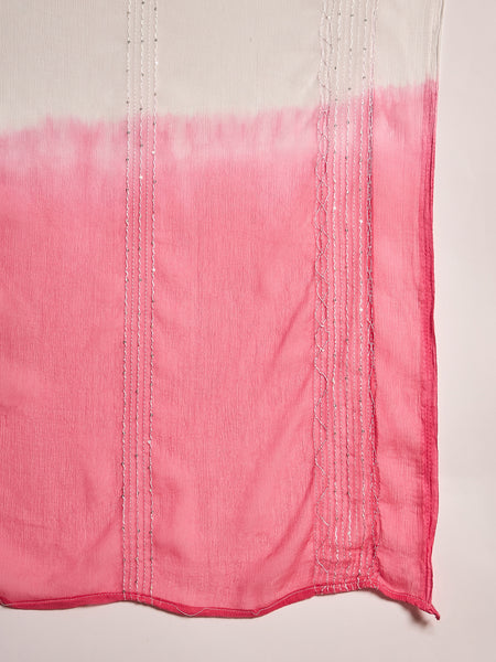 Women Tye-Dye Straight Kurta With Trousers & Dupatta