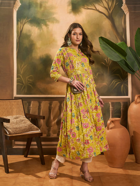 Floral Printed Anarkali Kurta