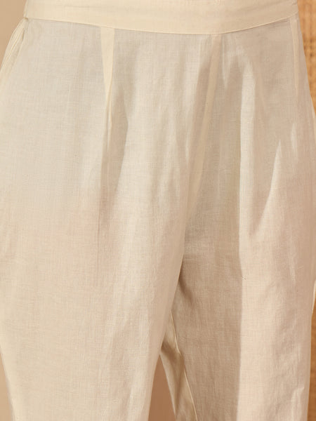 Pure Cotton Sholder Strap Straight Kurta With Pant & Dupatta Kurta Set