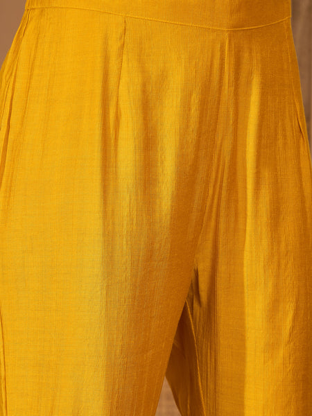 Floral Embroidered V-Neck Tunic With Pant Co-Ords Set