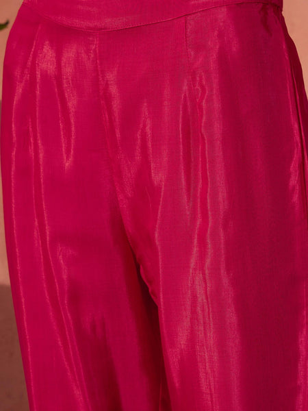 Floral Embroidered Round Neck Kaftan Kurta Set