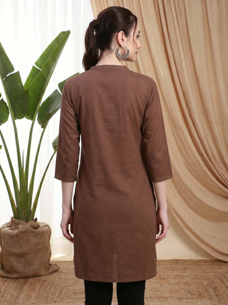 Women Mandarin Collar Kurti