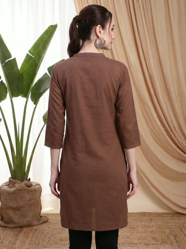 Women Mandarin Collar Kurti