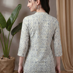 Foil Print Straight Short Kurti