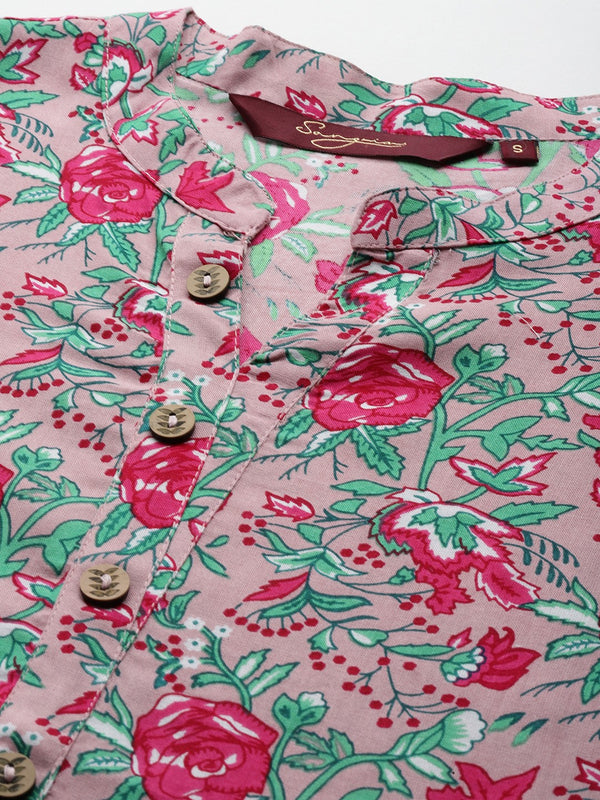 Floral Printed Straight Kurti