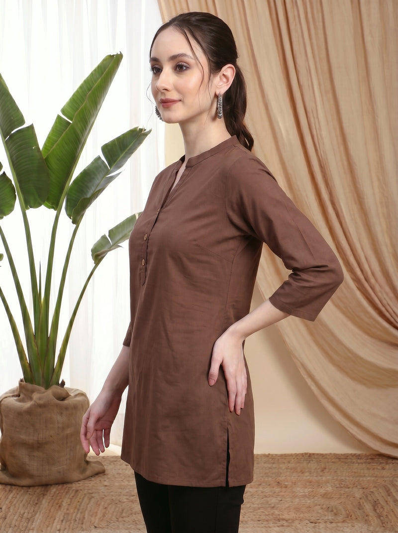 Women Mandarin Collar Kurti