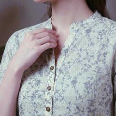 Foil Print Straight Short Kurti
