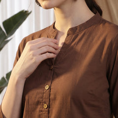 Women Mandarin Collar Kurti