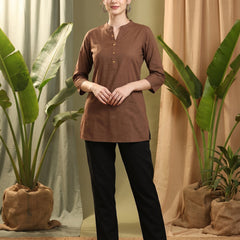 Women Mandarin Collar Kurti