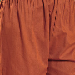 Floral Embroidered Pure Cotton Straight Kurta With Trouser