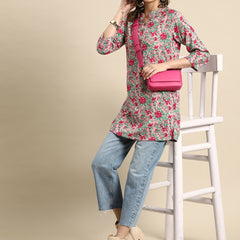 Floral Printed Straight Kurti