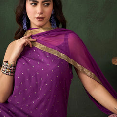 Embroidered Shoulder Straps Straight Kurta With Trousers & Dupatta