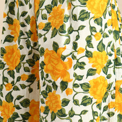 Women Yellow Floral Printed Lace Inserts Pure Cotton Kurta with Sharara & Dupatta