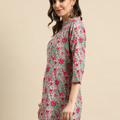 Floral Printed Straight Kurti