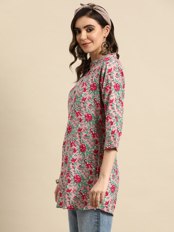 Floral Printed Straight Kurti
