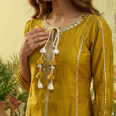 Floral Embroidered Tunic With & Farsi Salwar