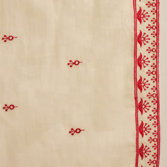 Pure Cotton Embroidered Shoulder Strap Kurta With Pant & Dupatta Kurta Set