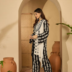 Embroidered & Printed Straight Kurta With Pant Kurta Set