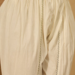 Off White Embroidered High Low Kurta With Dhoti Pant Kurta Set
