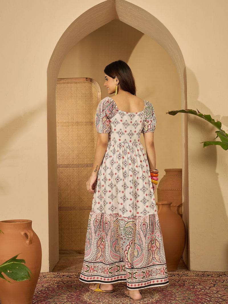 Off White Embroidered High Low Kurta With Dhoti Pant Kurta Set
