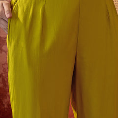 Parrot Green Embroidered Tunic With Sharara Co-Ords Set