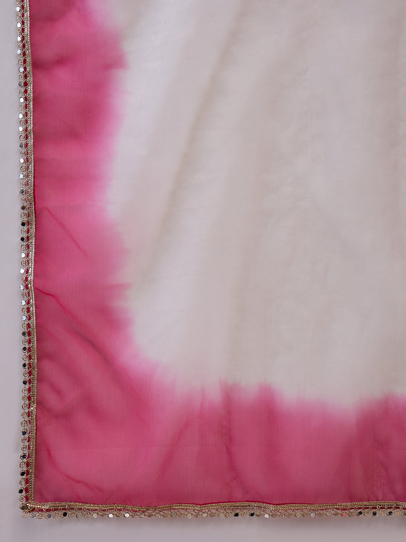 Floral Embroidered Sleevless Kurta With Sharara & Dupatta Kurta Set