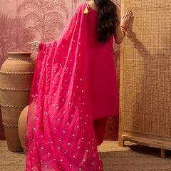 Mustard Embroidered Shoulder Straps Straight Kurta With Trouser & Dupatta Kurta Set