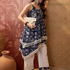 Rust Printed Shoulder Straps A-Line Kurta With Palazzo Kurta Set