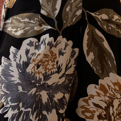 Black Floral Printed Shirt Collar  Pathani Kurta & Trousers Kurta Set