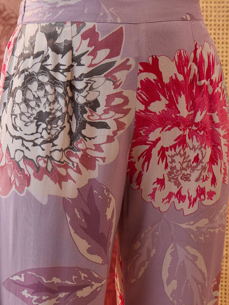 Floral Printed Shirt Collar  Pathani Kurta & Trousers Kurta Set