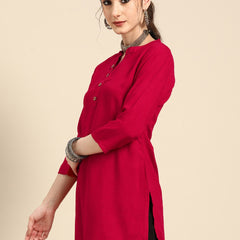 Printed Mandarin Collar Kurti