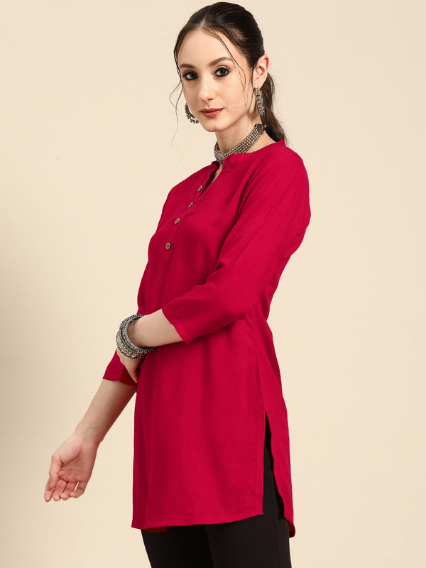 Printed Mandarin Collar Kurti