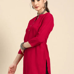 Printed Mandarin Collar Kurti