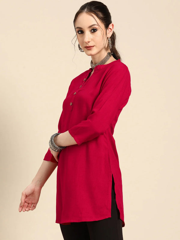 Printed Mandarin Collar Kurti