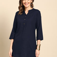 Women Mandarin Collar Kurti