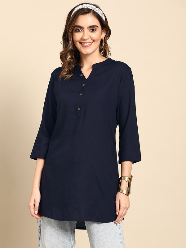 Women Mandarin Collar Kurti