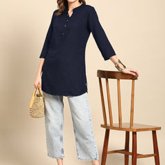 Women Mandarin Collar Kurti