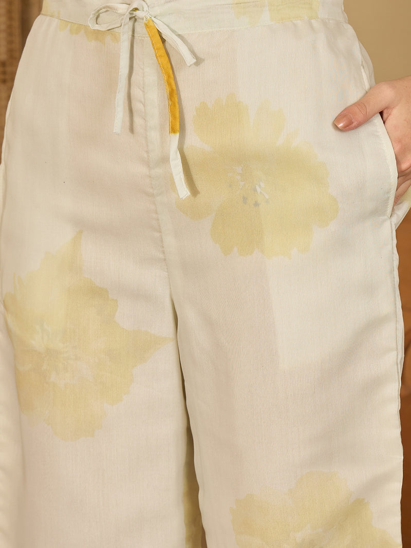 Embroidered & Printed Cotton  Lining in Kurta With Pant Co-Ords