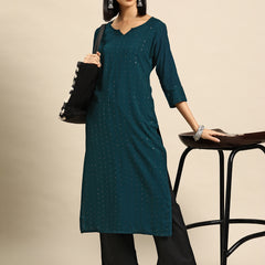 Embroidered Sequinned Kurta