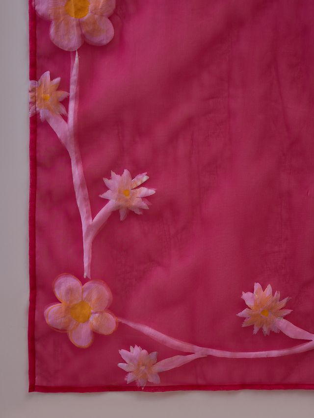 Red Hand Block Print  Shoulder Straps Straight Kurta With Trouser Dupatta Kurta Set