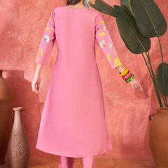 Floral Embroidered Kurta With Pant Kurta Set
